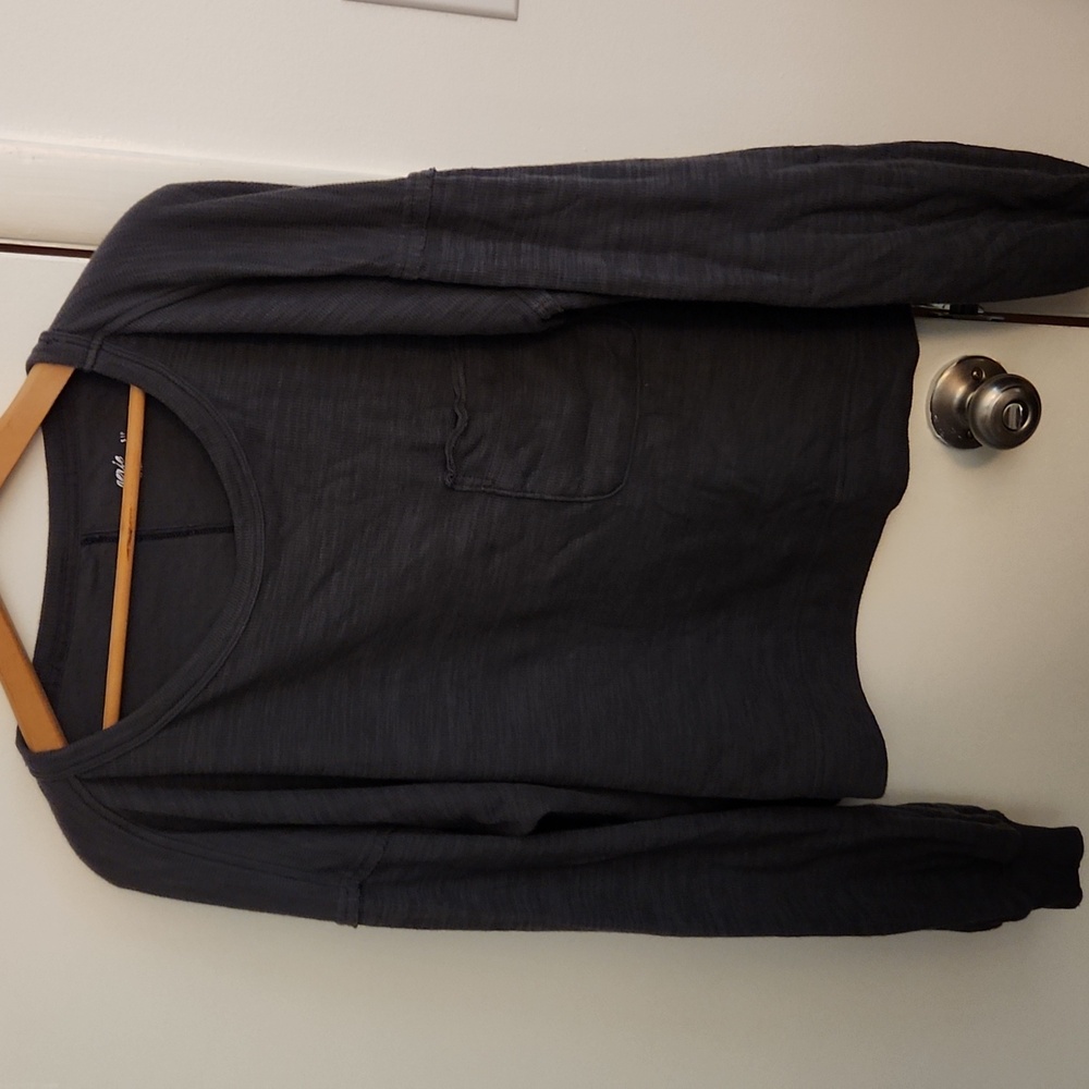 Womens Aerie Dark Gray Long Sleeve Tee Small